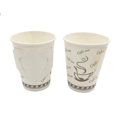 9oz customized printed disposable handled paper coffee cup