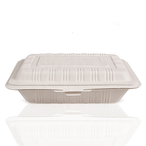 Takeaway Disposable Biodegradable Cornstarch Clamshell Food Container Box