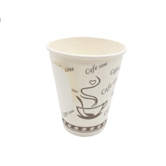 9oz customized printed disposable handled paper coffee cup