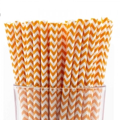 Customized Color Biodegradable Chevron Stripe Paper Straw