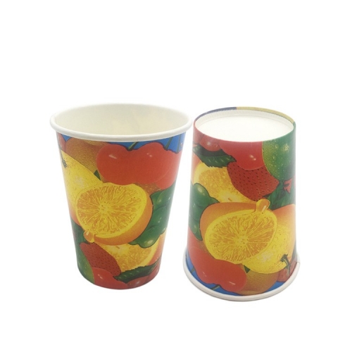 2019 Hot Sales Fruit Printed Single Wall Juice Paper Cup