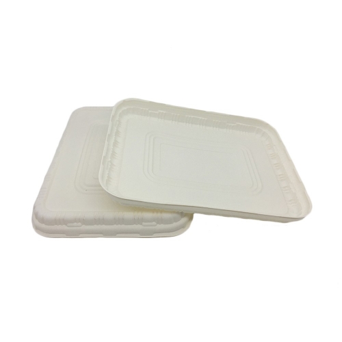 three-divided compartment box biodegradable cornstarch box with lid for children