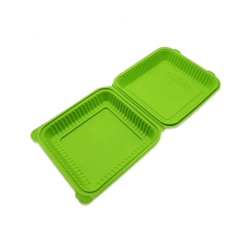 disposable biodegradable Green takeaway to go cornstarch food container