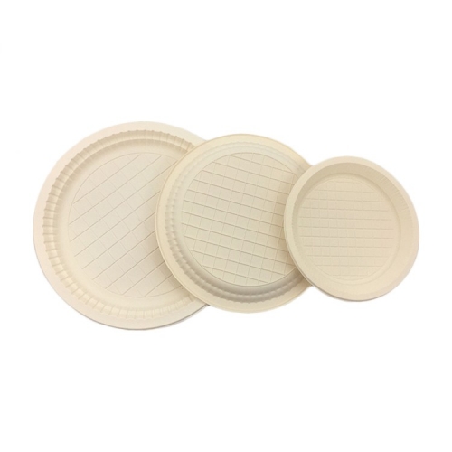 Disposable biodegradable cornstarch tableware 7.5 inch round plate