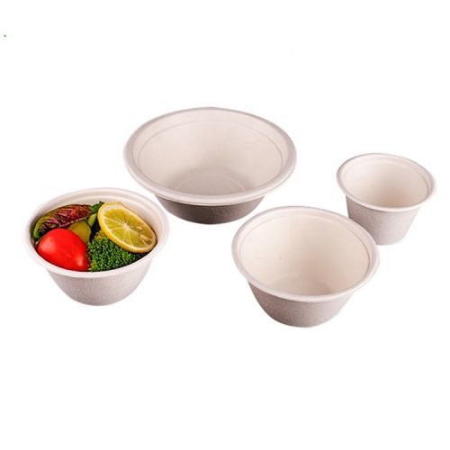 500ml Green Packing Sugarcane Bagasse Disposable Soup Bowl with Lid