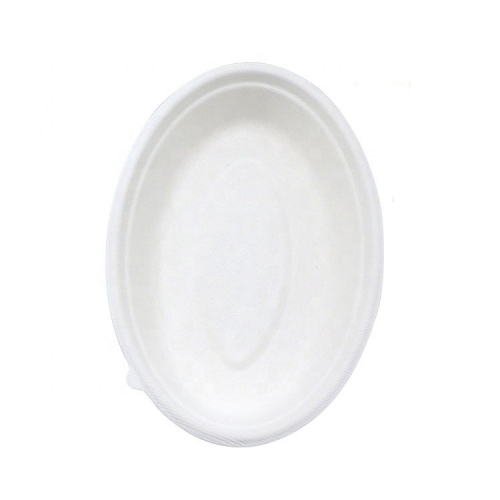 24OZ Bagasse bio degradable oval salad bowl disposable biodegradable bowl