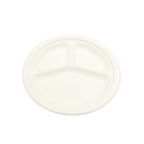 Plate Compostable Bagasse Sugarcane 3-compartment Plate Party Plates