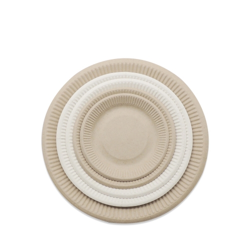 Wholesale disposable degradable sugarcane pulp dinner plates for restaurant