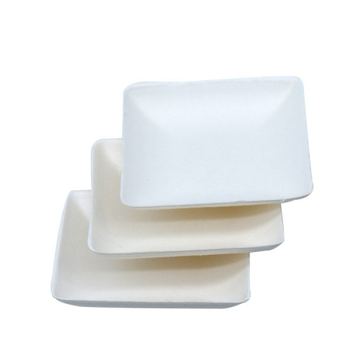 Square disposable biodegradable sugarcane food tray