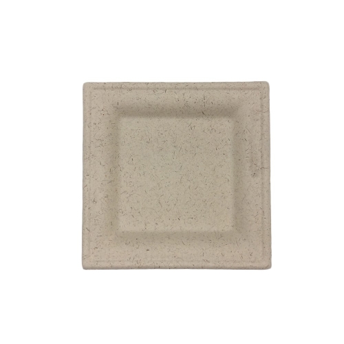 Unbleached 6 inch biodegradable sugarcane bagasse pulp plate