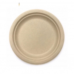 7 Inch Biodegradable Natual Sugar Cane Tableware Disposable Bagasse Plate