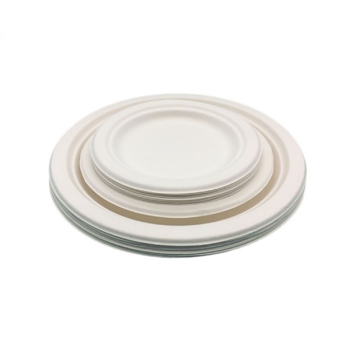 Compostable eco friendly 9 inch sugarcane dinnerware sets serving plate