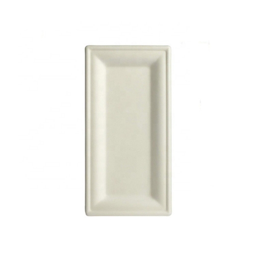 10 * 5 Disposable Biodegradable Rectangular Sugarcane Plate