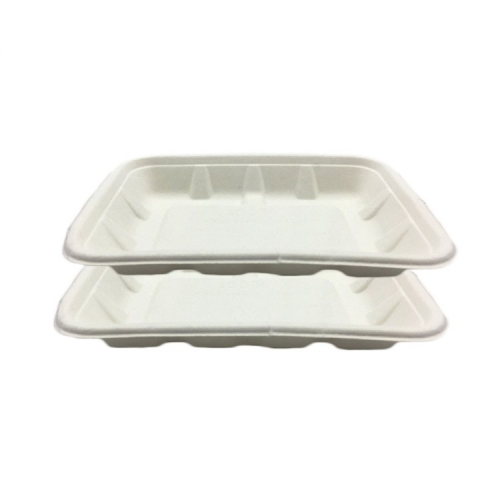 biodegradable rectangle sugarcane bagasse tray for the restaurant