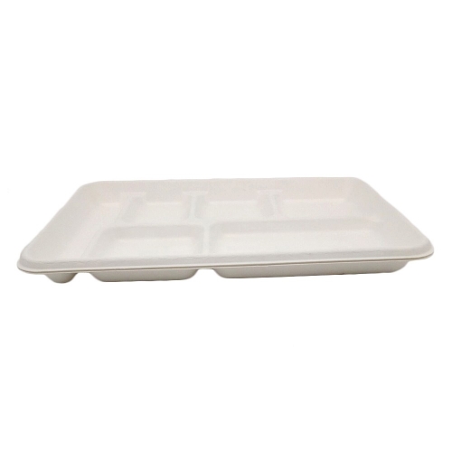 6-compartment tray disposable biodegradable supermarket food tray