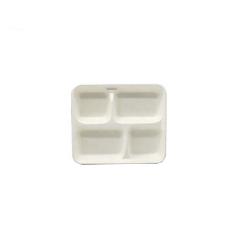 Biodegradable 4 Compostable Bagasse Eco Friendly Disposable trays