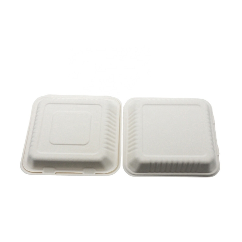 Takeaway Take Out Container Food Bagasse Burger Sugarcane Packing Box 200 Pack 9 Inch