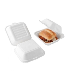 Wholesale price hamburger box biodegradable bagasse food packaging lunch box