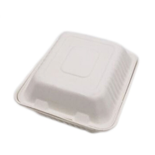 Takeout Food Container Compostable Sugarcane Bagasse Clamshell Food Container Takeaway Lunch Box