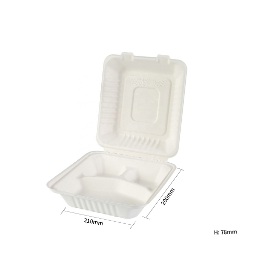Food Delivery biodegradable food container 1000ml sugarcane bagasse food container