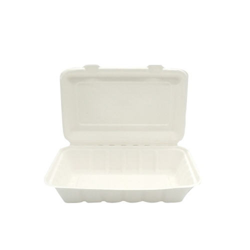 New arrival packing food clamshell disposable biodegradable sugarcane food container