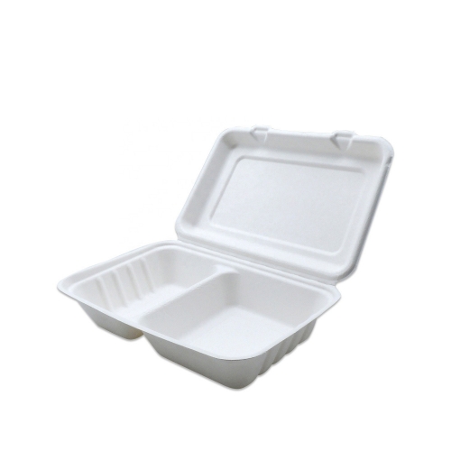 Delivery Food Packaging Storage Containers Biodegradable Sugarcane Take Away Box 500 Pack 9 Inch