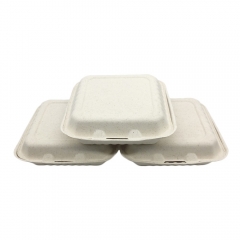 Eco Friendly Disposable Microwaveable Sugarcane Bagasse Takeaway Food Containers