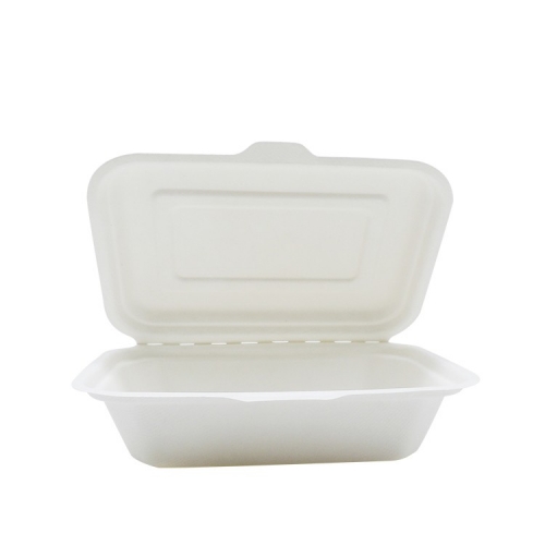 Decomposable Pulp Container Take Away Bagasse Food Lunch Box with Lid