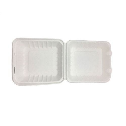 Disposable Sugarcane Compostable Lunch Clamshell Bagasse Box