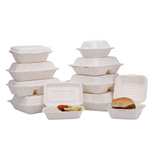 Disposable fashion biodegradable bagass fast food packaging container
