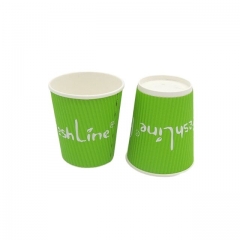 High Quality Disposable Green Ripple Wall Paper Cup