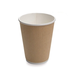 8 oz Disposable Ripple Wall Paper Cup With Lid