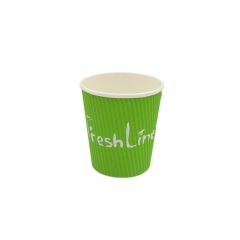 High Quality Disposable Green Ripple Wall Paper Cup