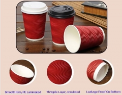 anhui disposable ripple wall christmas paper coffee cup raw material price