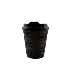 4 oz Eco Friendly Disposable Ripple Insulated Cups With Lids