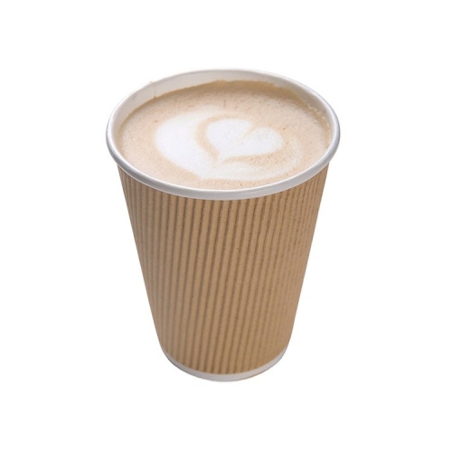 8 oz Disposable Ripple Wall Paper Cup With Lid