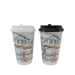 16 oz Custom Paper Cups Double Wall for Hot Drinks