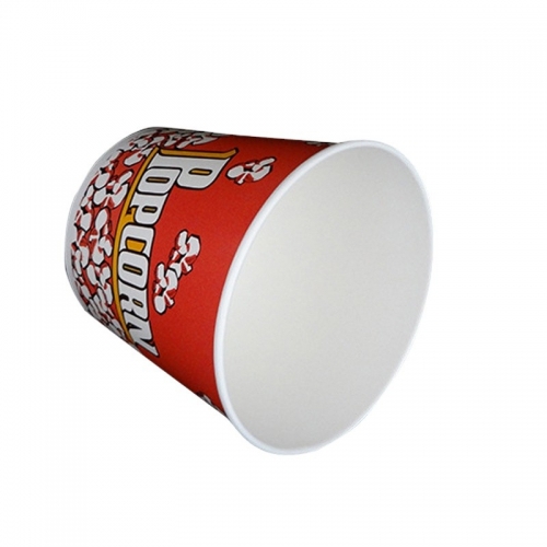 Red Disposable Printed Pop Corn Paper Container Pe Coated Popcorn box