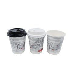 Custom Design Coffee Cups Disposable Double Wall Paper Cups for Hot Drinks