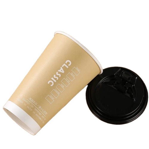 8oz/12oz/16oz disposable double wall kraft paper coffee cup