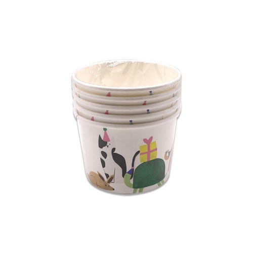 Ice Cream Paper Cup White with Lid