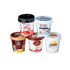 16OZ vosas ice cream cups ice cream container with lid and spoon