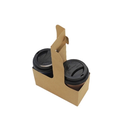 biodegradable disposable paper cup tray with 2 holes