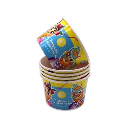 Custom Printing Frozen Yogurt Disposable PE Coating Paper Ice Cream Cup