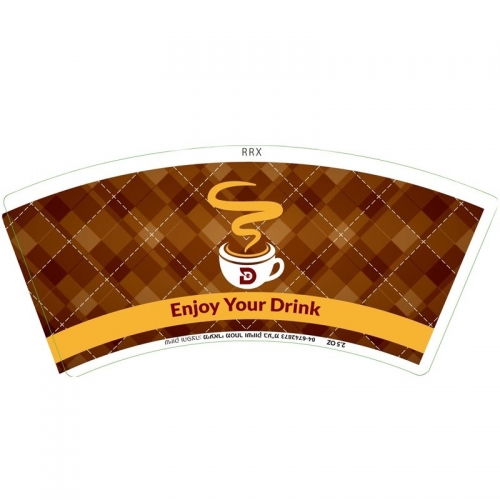 2.5OZ Custom Printed Coffee Cup Paper Fan