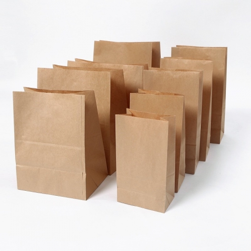 brown square bottom paper bag