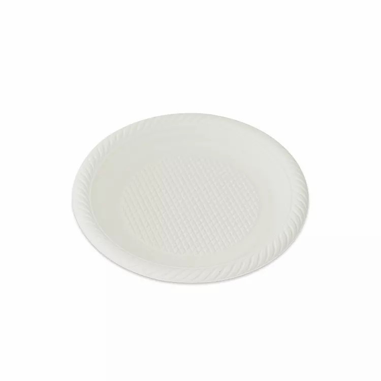 8 Inch Cornstarch Plate Biodegradable Food Disposable Round Cornstarch Dish Plate