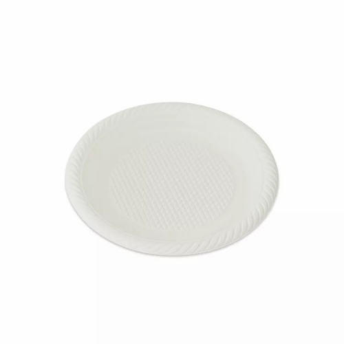 8 Inch Cornstarch Plate Biodegradable Food Disposable Round Cornstarch Dish Plate