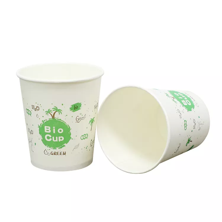 100% Disposable Plastic Free Paper Cup Single Wall Paper Coffee Cup