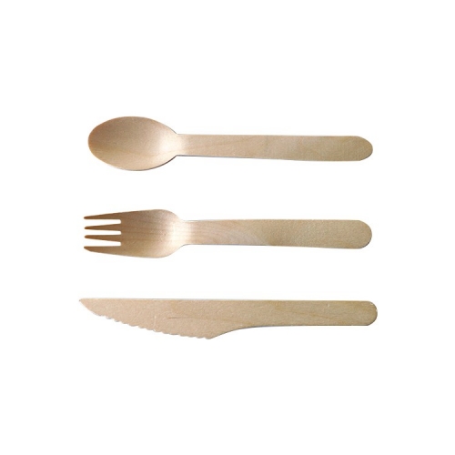 Disposable Wooden Handle Cutlery Set Wooden Knife Fork Spoon Set